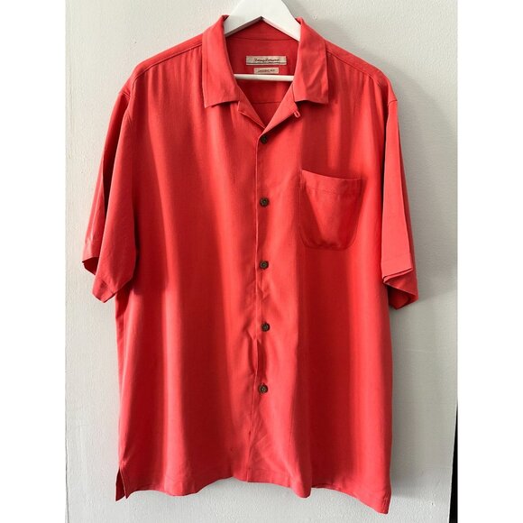 Tommy Bahama Other - Tommy Bahama Original Fit 100%‎ Silk Hawiian Button Down Coral Color Shirt